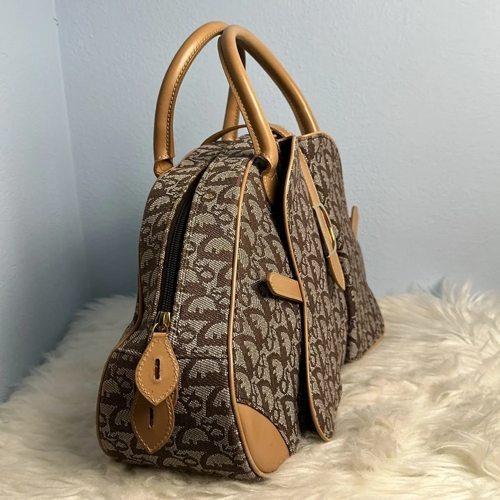 💯Authentic  Christian Dior Double Saddle Diorissimo Canvas & Beige Leather🍀